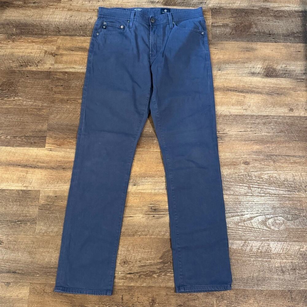 AG Adriano Goldschmied Everett Chino Pants 33x31 Blue Slim Straight Pockets READ